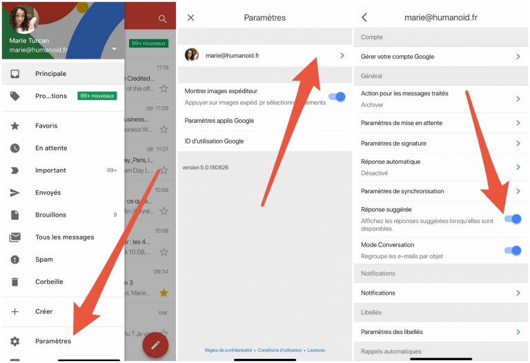 comment déconnecter compte gmail sur android