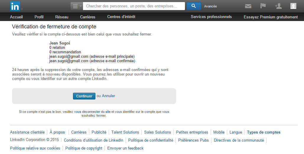 Comment supprimer un compte LinkedIn