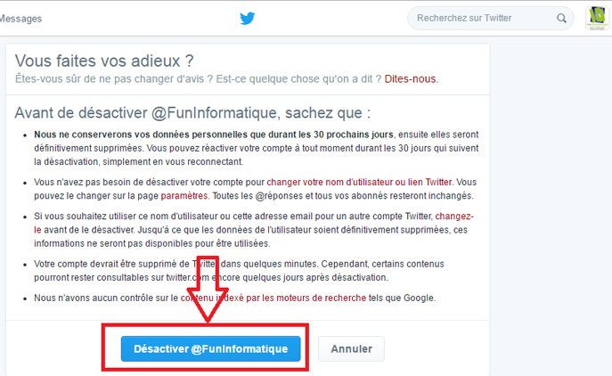 Comment supprimer un compte Twitter