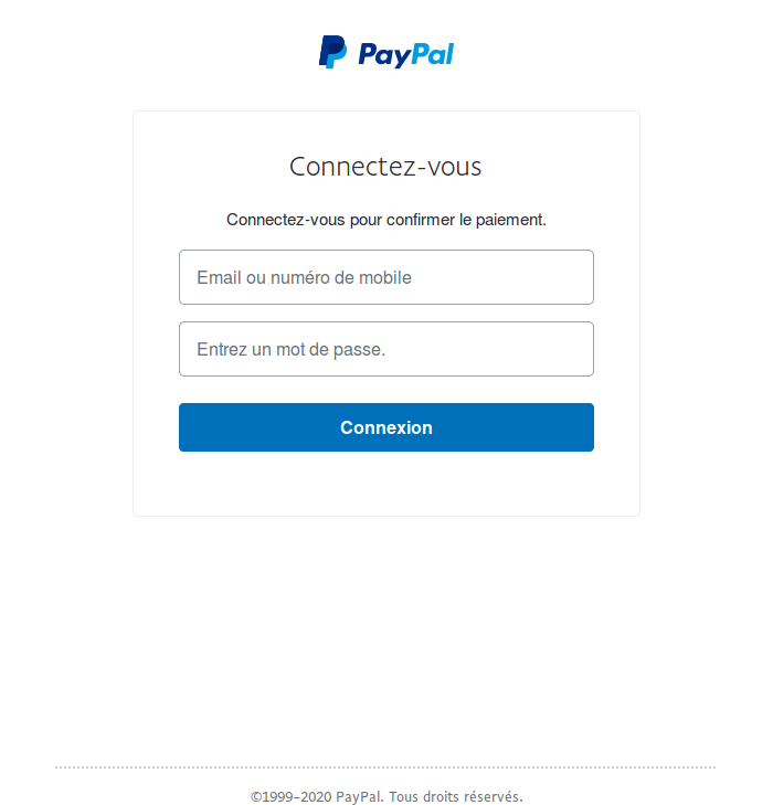 Connectez vous a PayPal