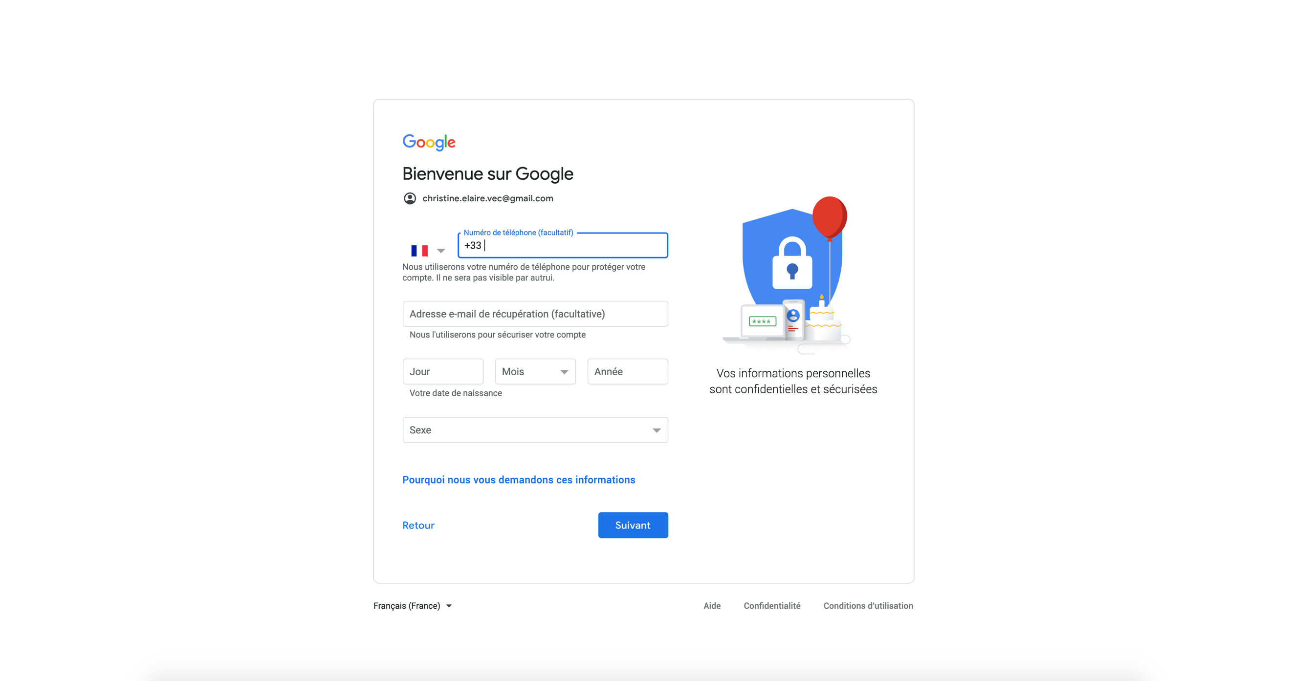 Creer un compte dans Gmail