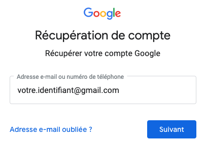 gmail recuperer compte